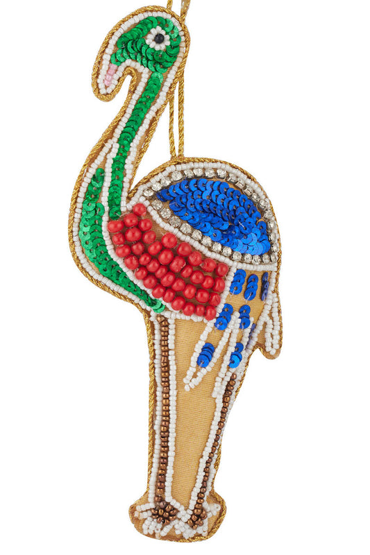 Beaded Flamingo Ornament