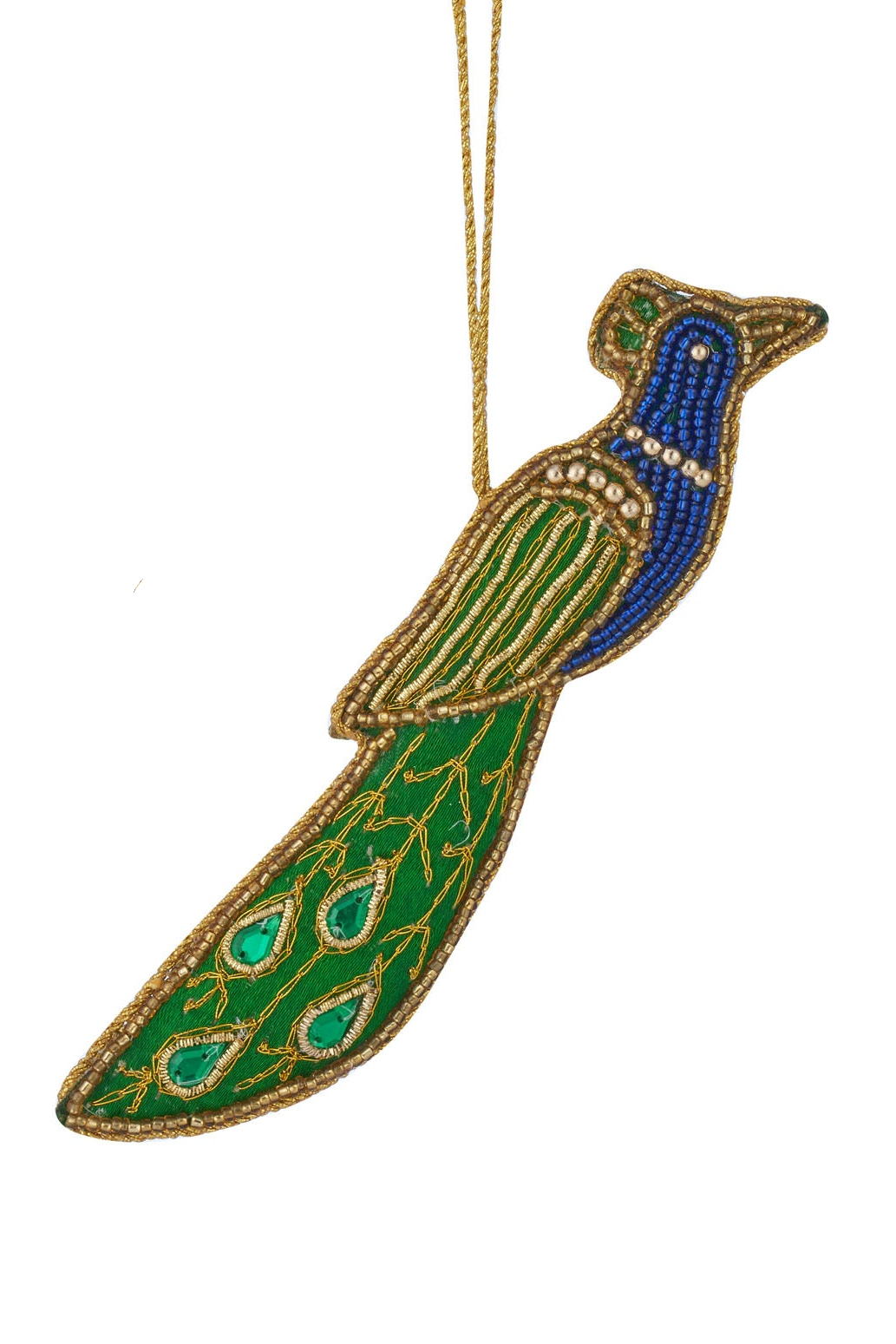 Beaded Peacock Ornament