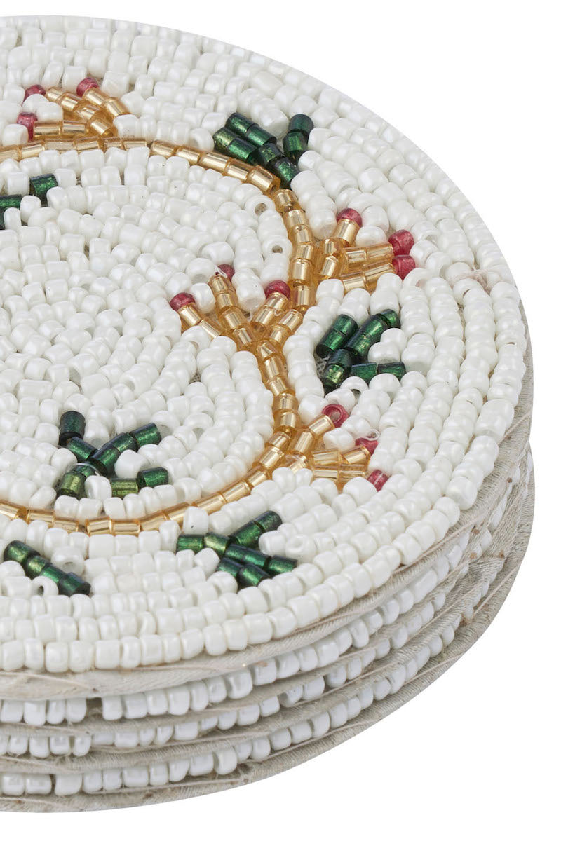 Beaded Christmas Coasters