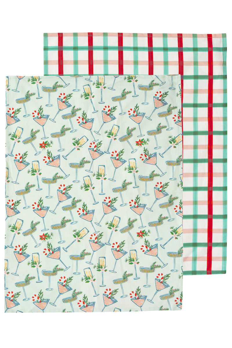 Christmas Cocktails Tea Towel