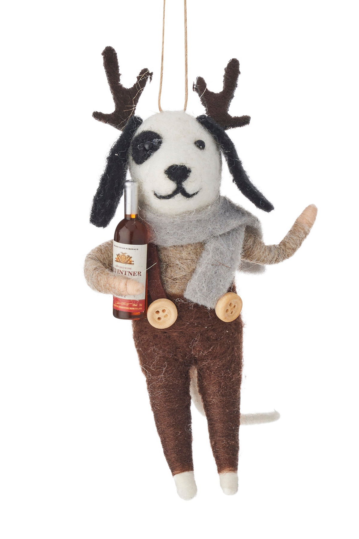 Wine Dog Ornament