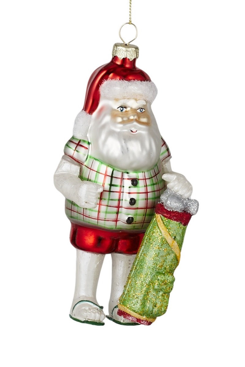 Golfer Santa Ornament