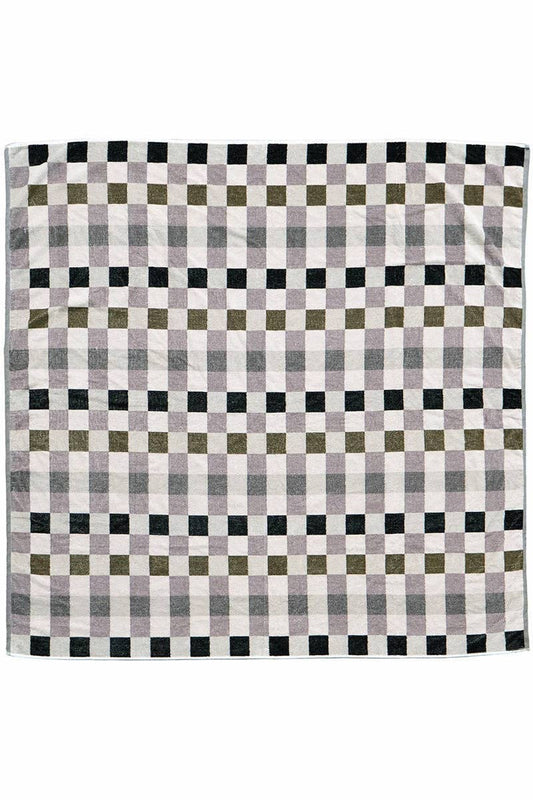 Jacquard Beach Blanket, Truffle Check