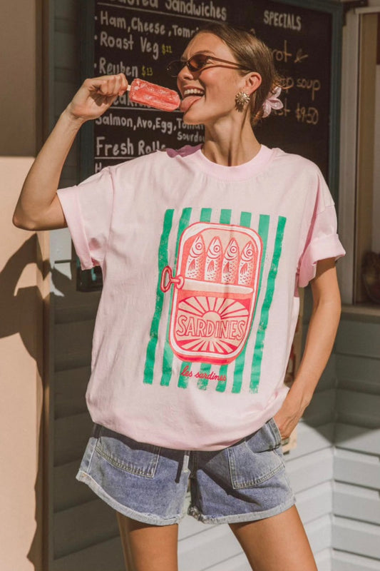 Sardines Tee, PInk