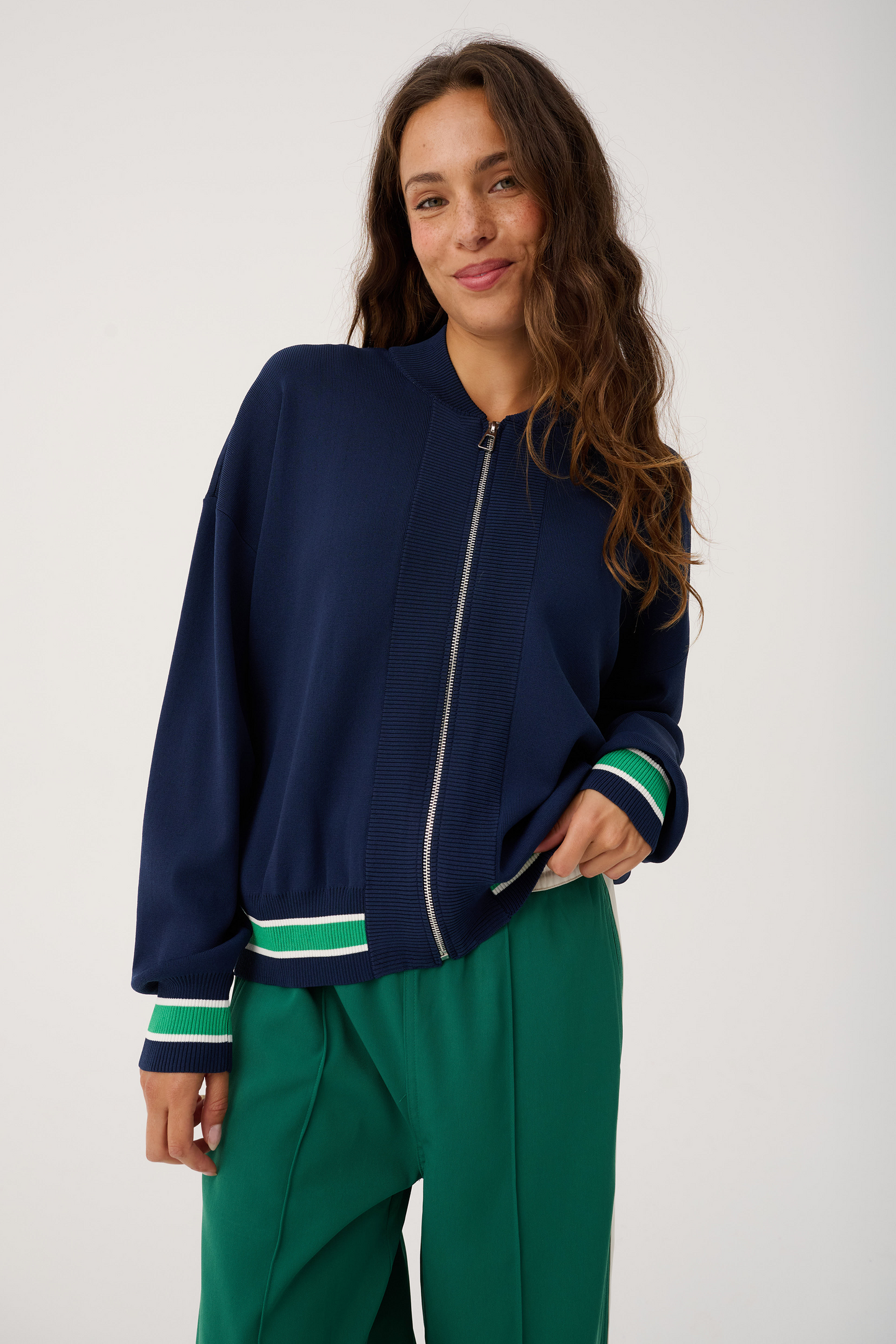Brodie Knit Bomber, Navy
