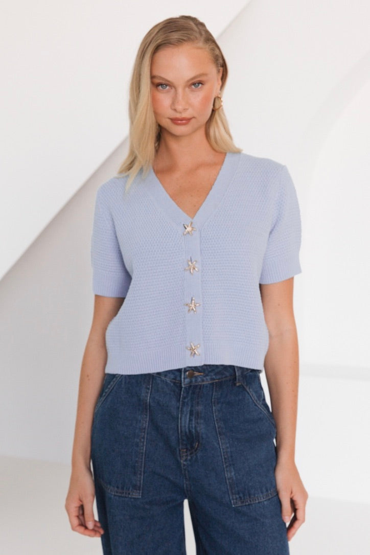 Andi Starfish Cardigan, Blue - FRANKIE + COCO