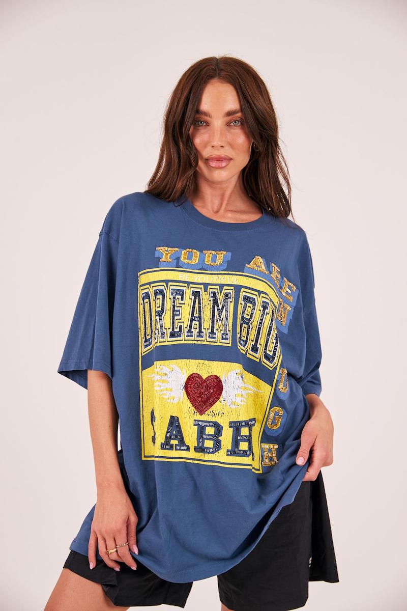 The Very Oversized Dream Big Beaded tee
