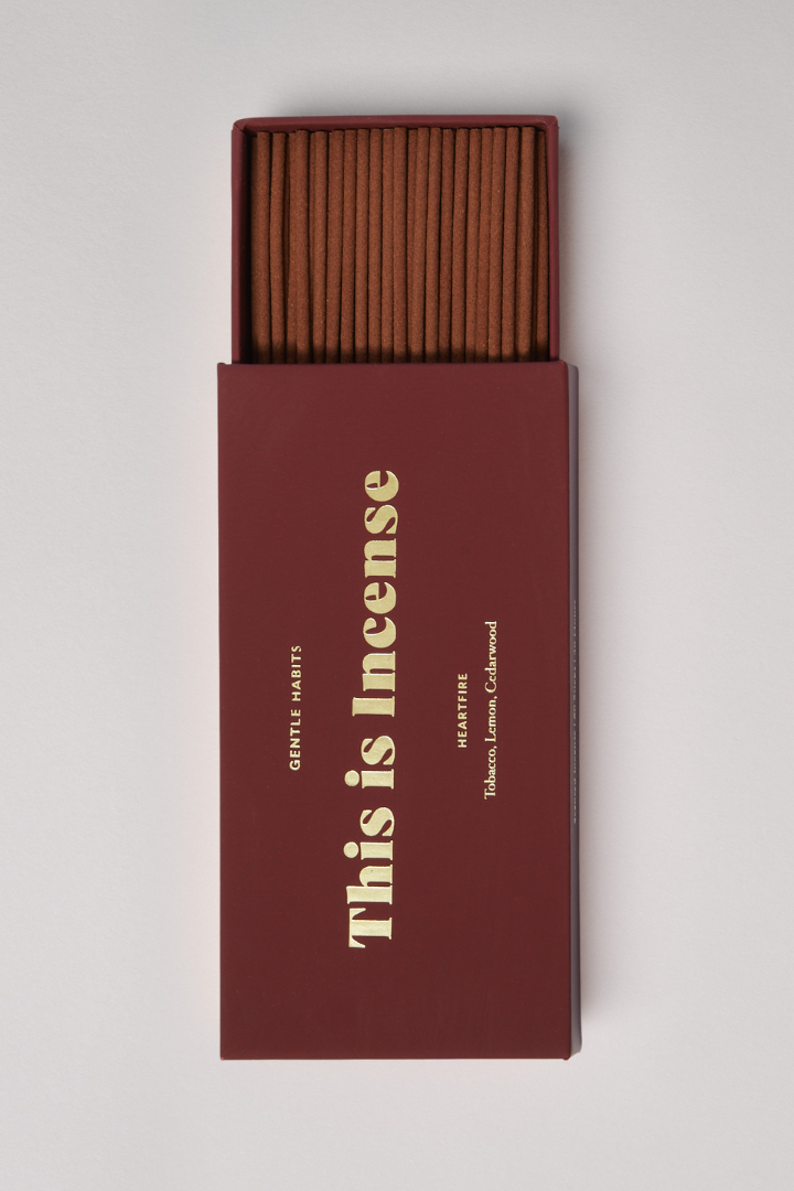 Incense box with 'This is Incense' text on a gray background