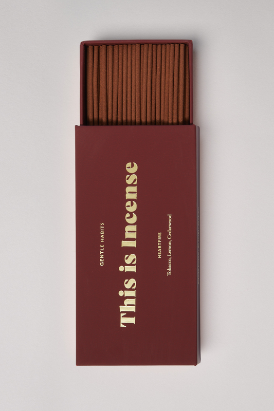 Incense box with 'This is Incense' text on a gray background