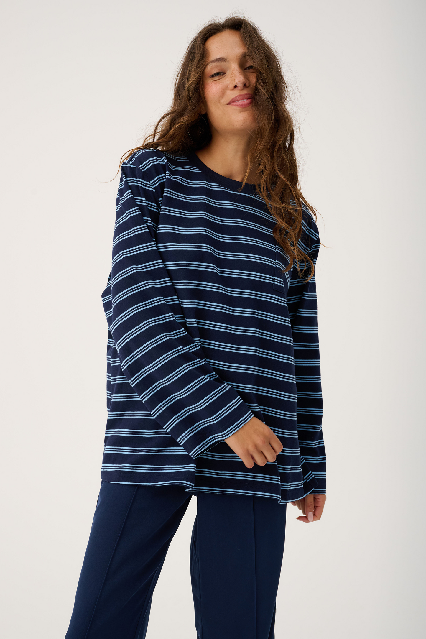 Harley Long Sleeve, Navy Stripe