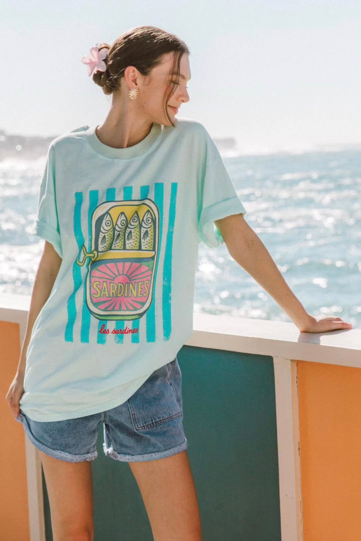 Sardines Tee, Blue