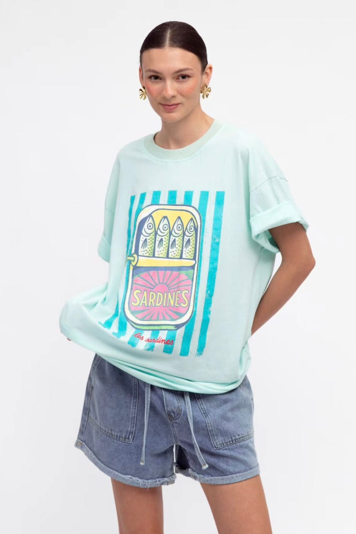 Sardines Tee, Blue