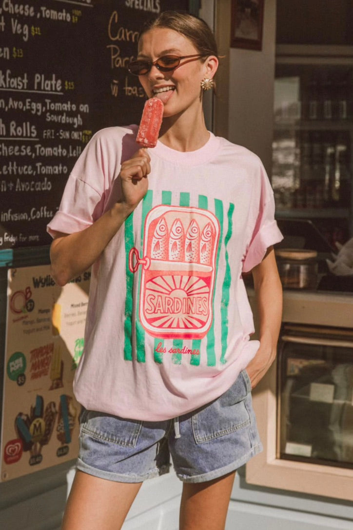 Sardines Tee, PInk