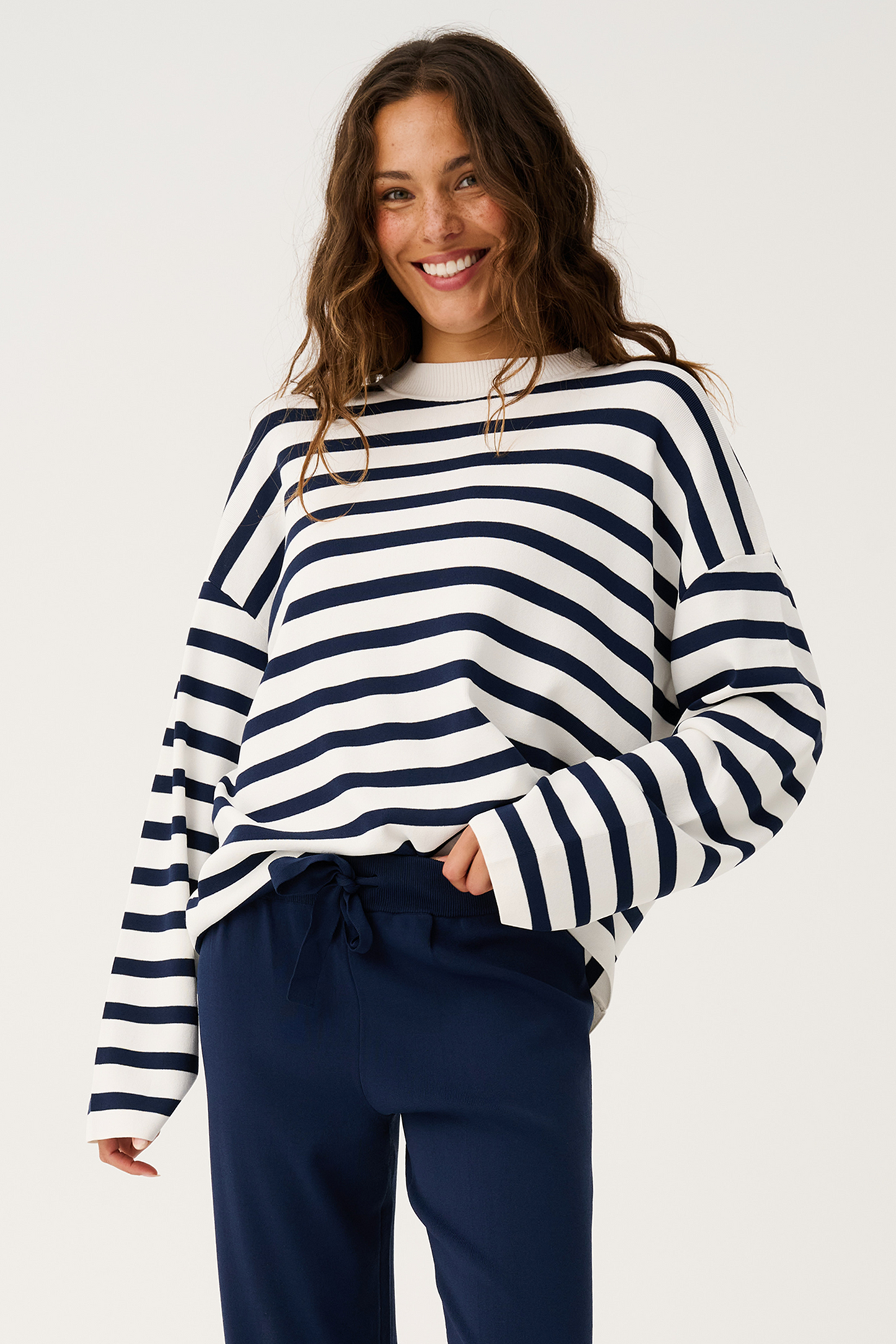 Rae Stripe Knit, Navy