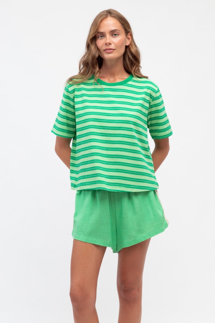 Emma Striped Tee, Green