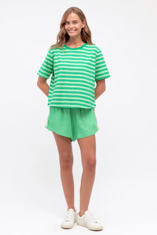 Emma Striped Tee, Green