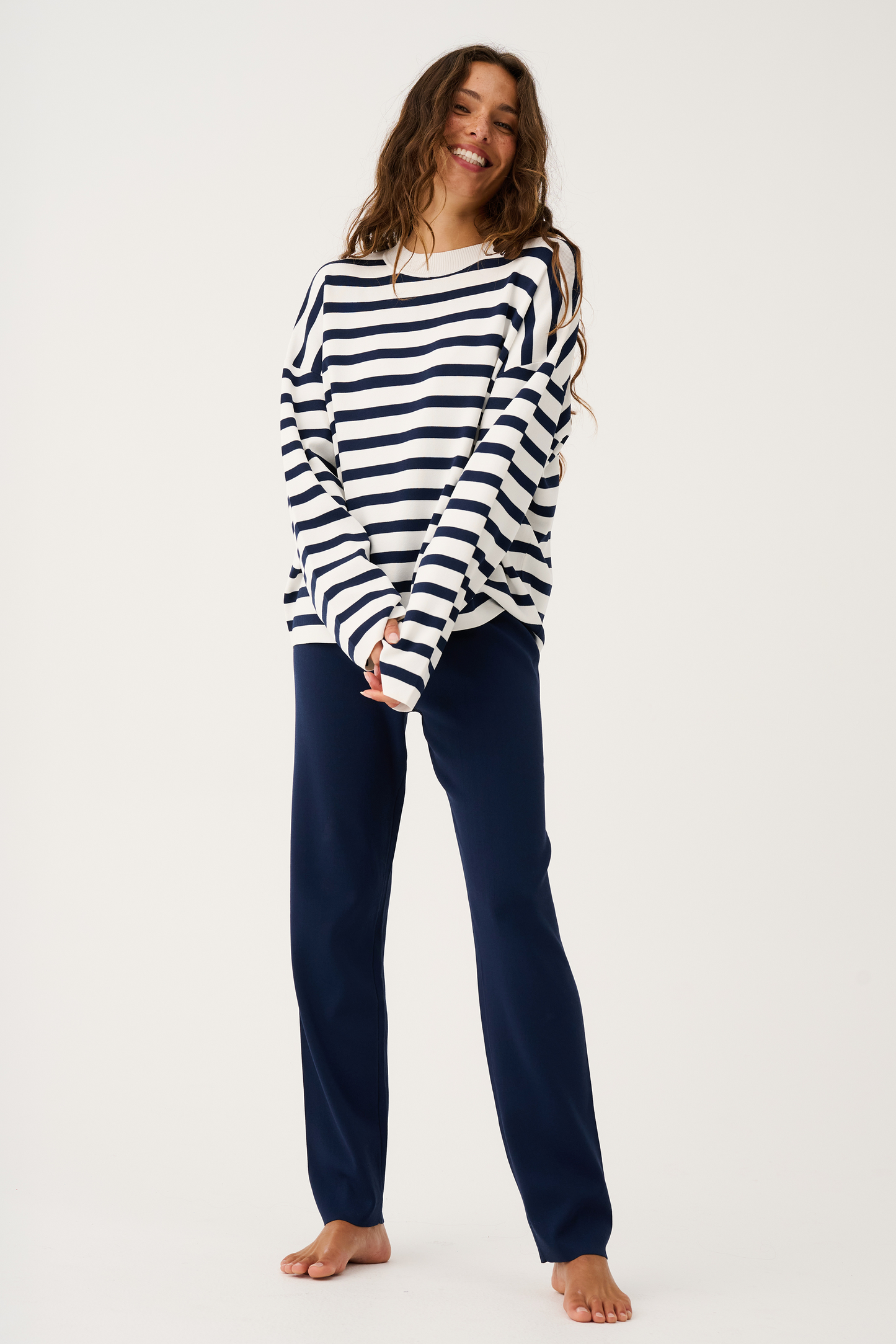 Rae Stripe Knit, Navy