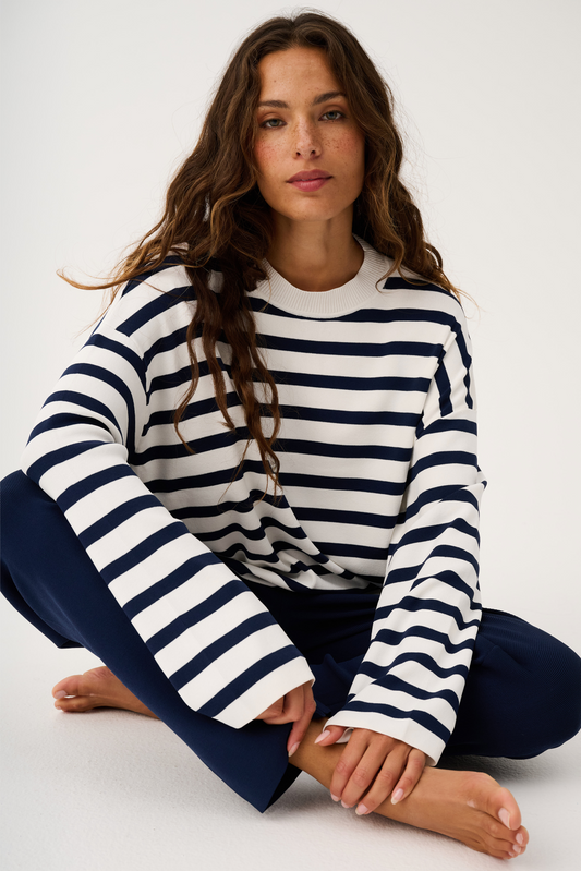 Rae Stripe Knit, Navy