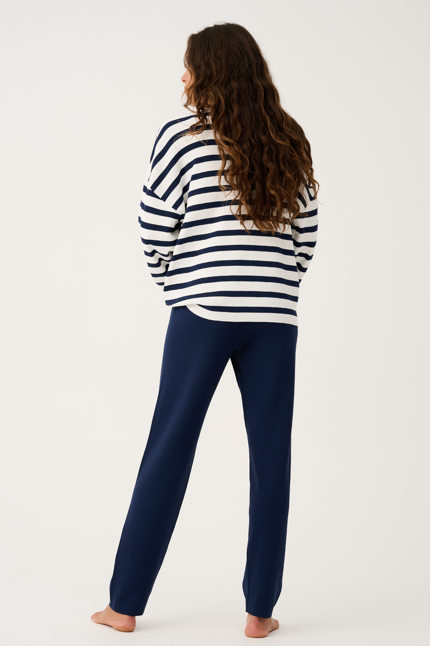 Rae Stripe Knit, Navy