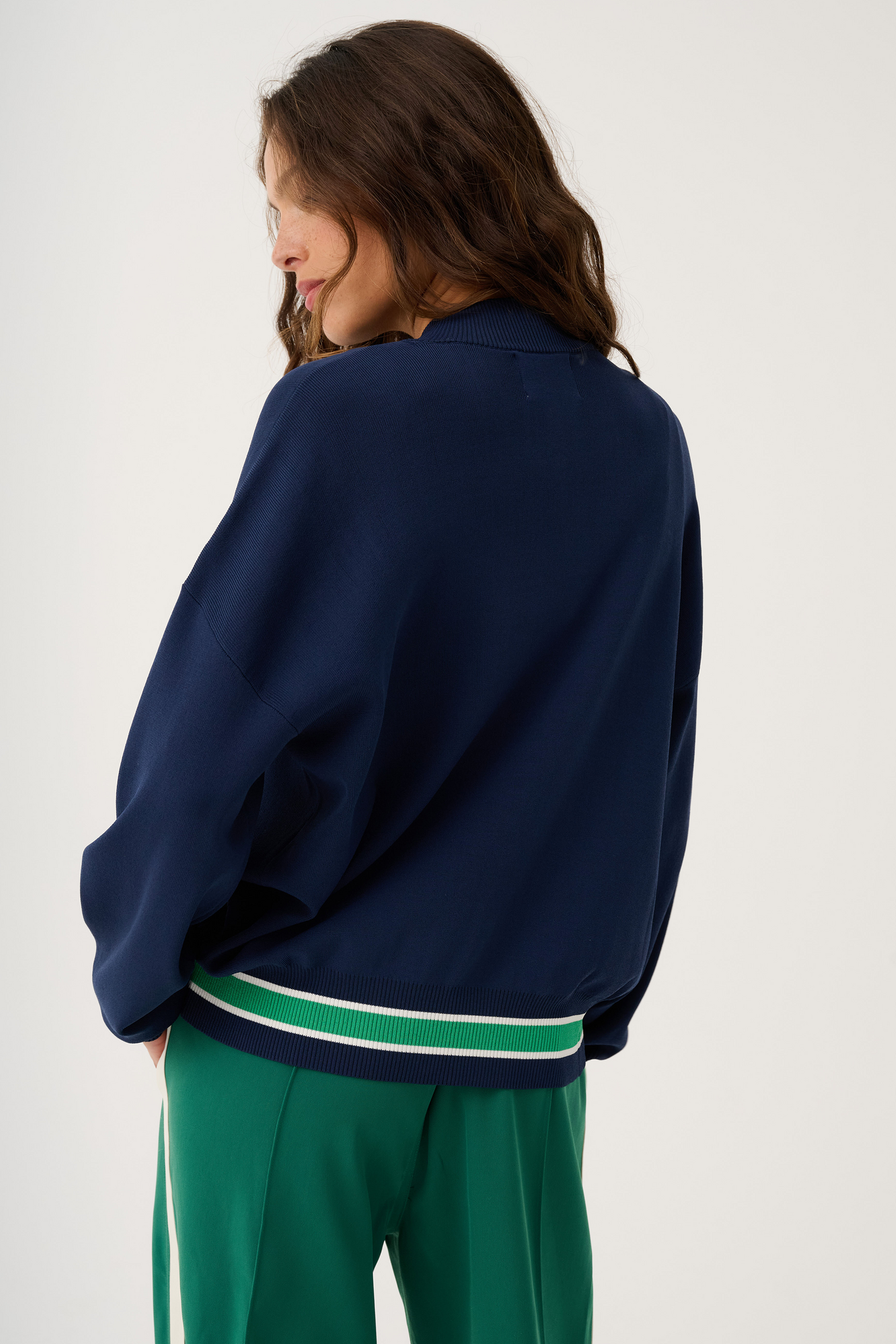 Brodie Knit Bomber, Navy
