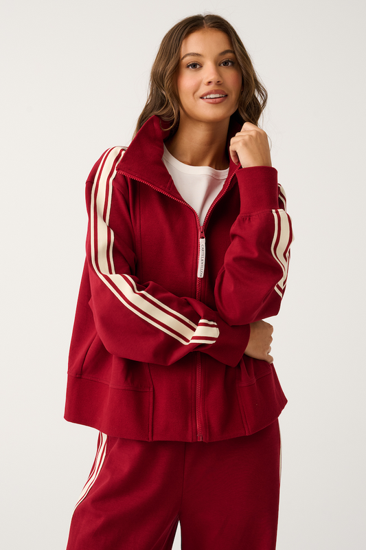 Corey Zip Through Sweater, Mulberry