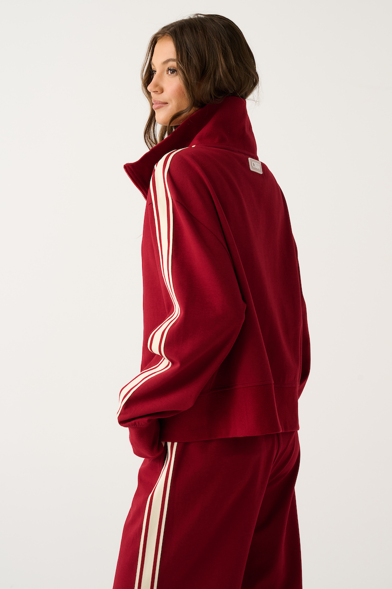 Corey Zip Through Sweater, Mulberry