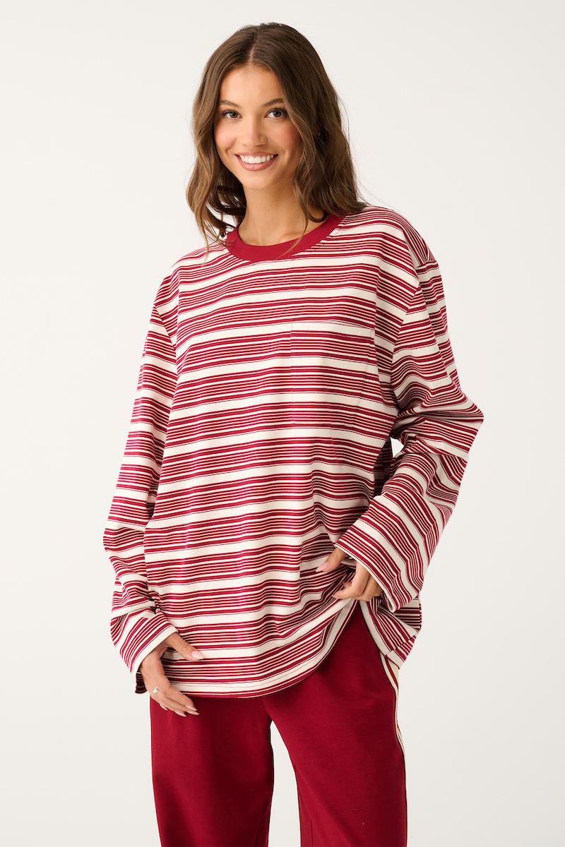Harley Long Sleeve, Mulberry Stipre