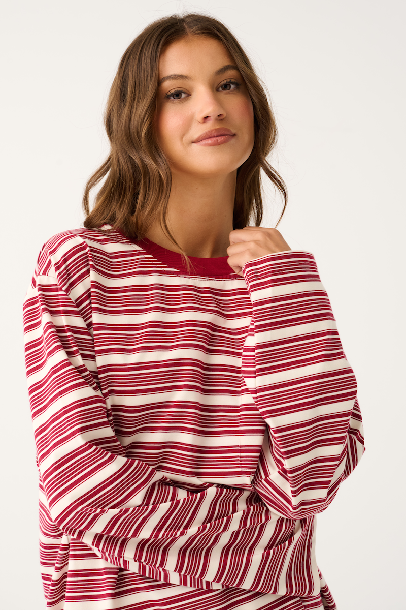 Harley Long Sleeve, Mulberry Stipre