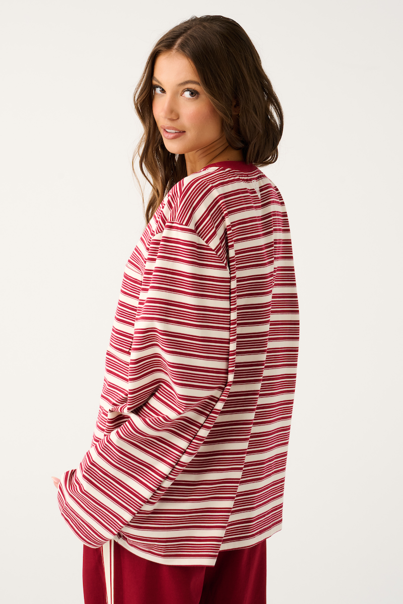 Harley Long Sleeve, Mulberry Stipre