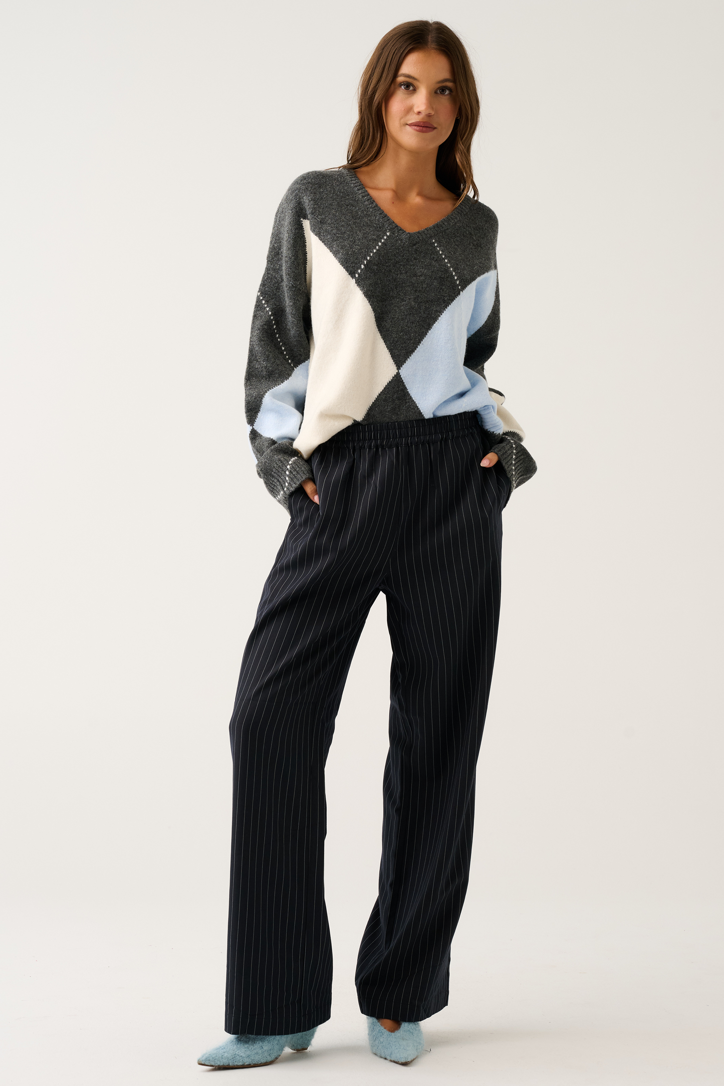 Sophie Knit, Charcoal Argyle