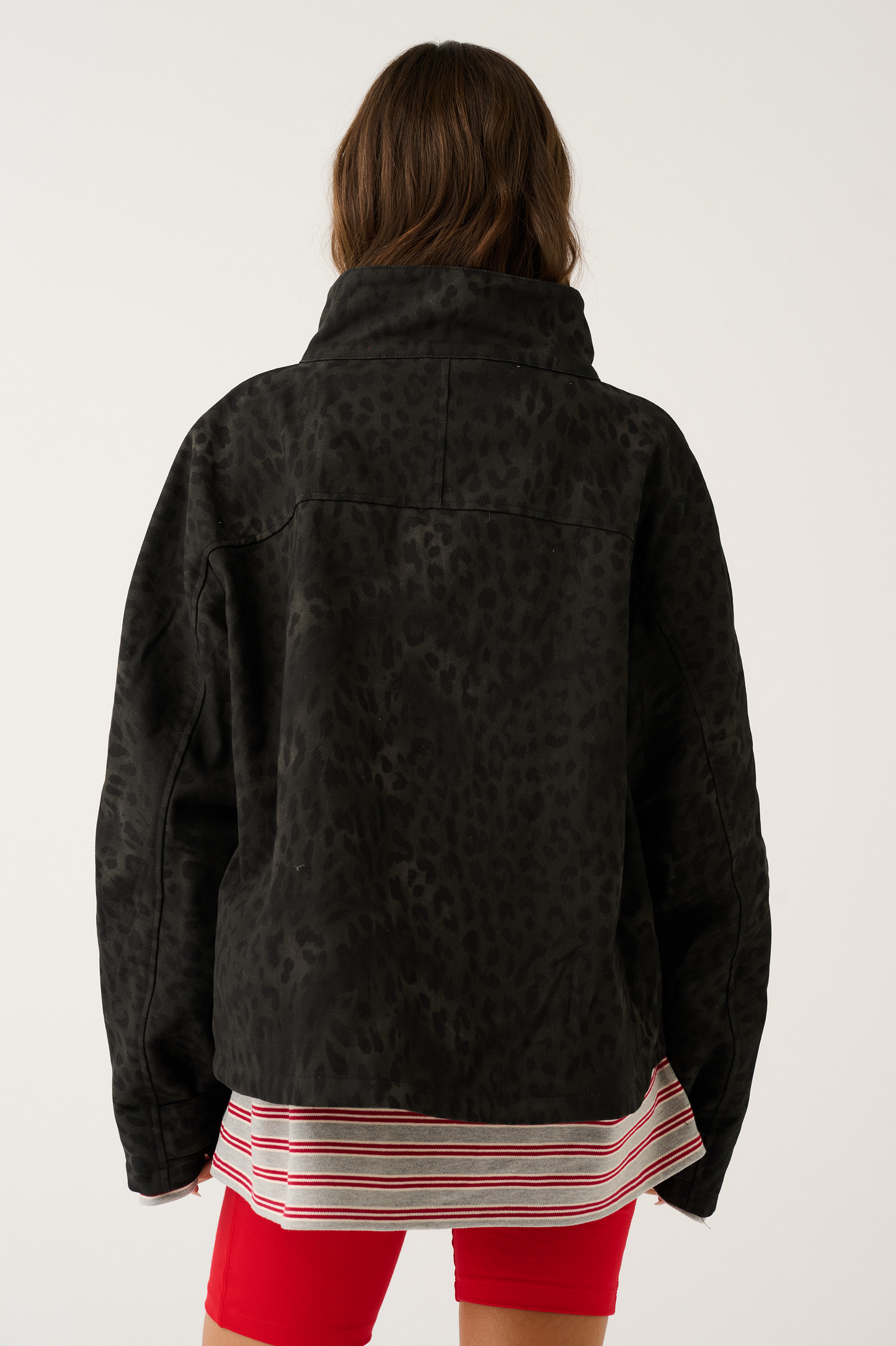 Peta Jacket, Black Washed Leopard