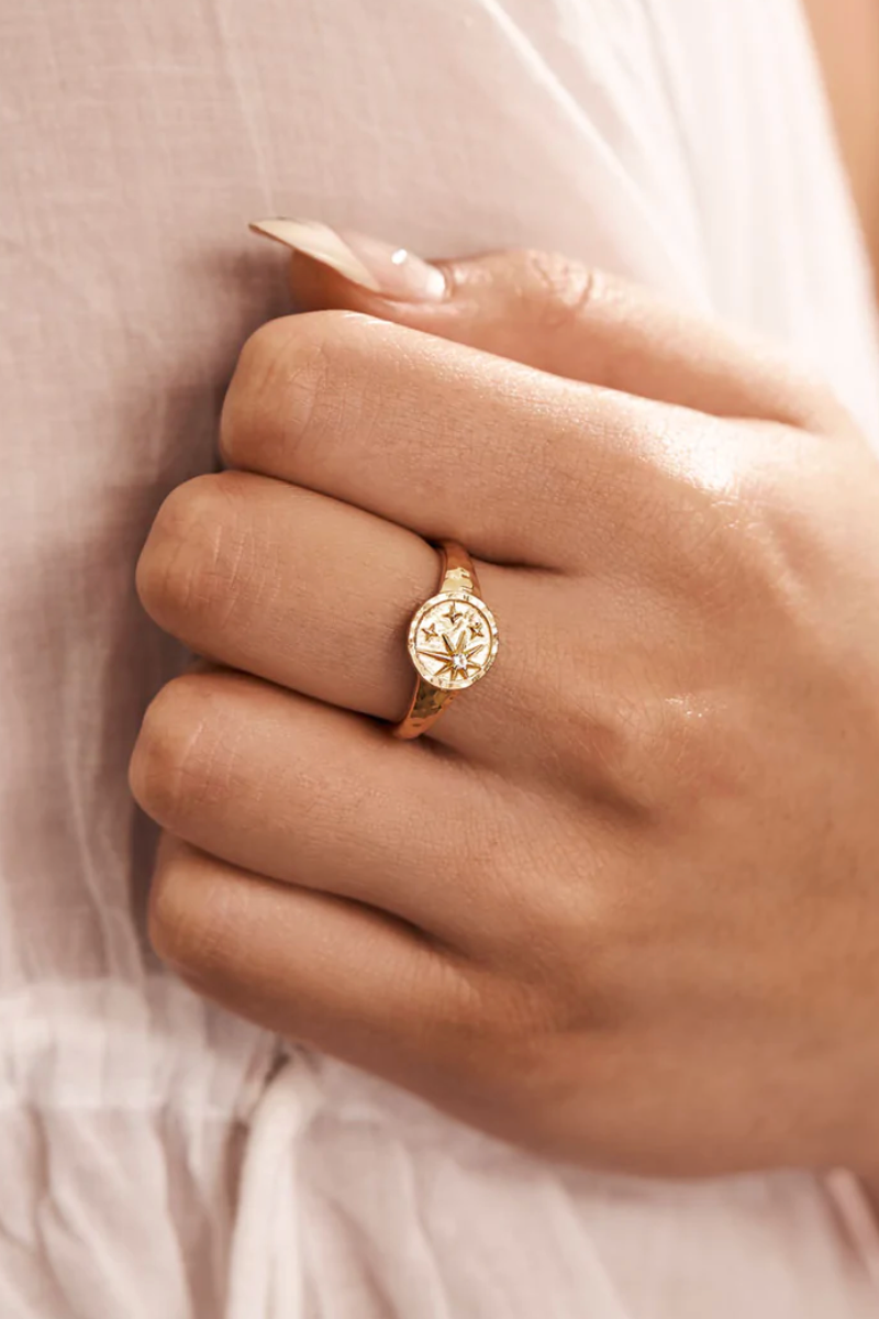 Lucia Gold Medallion Ring